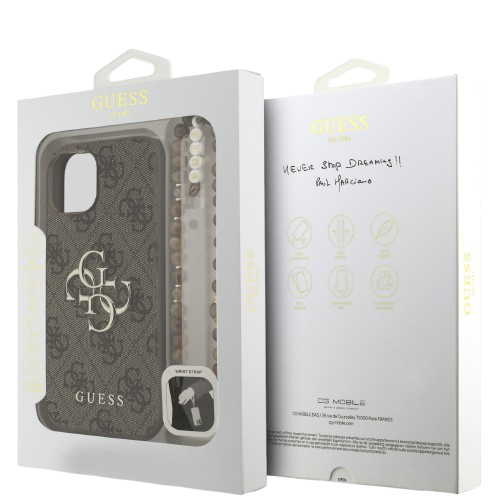 GUESS CARCASA 4G STRAP IPHONE 14 MARRON
