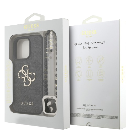 GUESS CARCASA 4G STRAP IPHONE 16 PRO MAX NEGRO