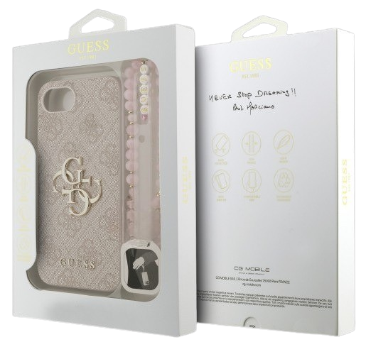 GUESS CARCASA 4G STRAP IPHONE 16 PRO MAX ROSA