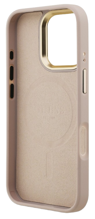 GUESS CARCASA MAGSAFE 4G TRIANGLE SOPORTE CAMARA IPHONE 15 PRO MAX ROSA