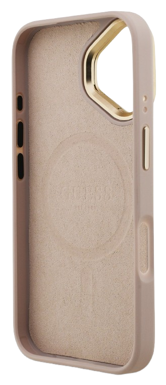 GUESS CARCASA MAGSAFE 4G TRIANGLE SOPORTE CAMARA IPHONE 16 ROSA