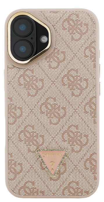 GUESS CARCASA MAGSAFE 4G TRIANGLE SOPORTE CAMARA IPHONE 16 ROSA