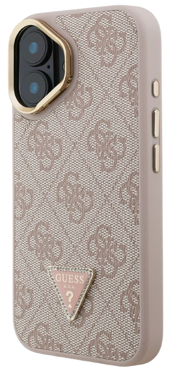 GUESS CARCASA MAGSAFE 4G TRIANGLE SOPORTE CAMARA IPHONE 16 ROSA