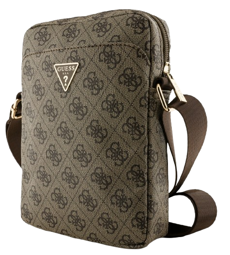 GUESS BANDOLERA 8" 4G TRIANGLE LOGO MARRON