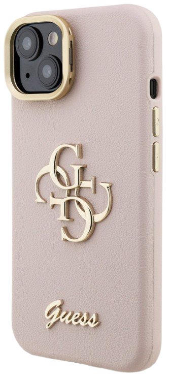 GUESS CARCASA GRAINED 4G SOPORTE CAMARA IPHONE 14 ROSA