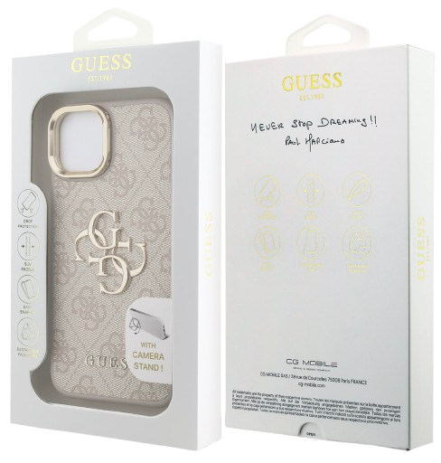 GUESS CARCASA 4G SOPORTE CAMARA IPHONE 13 ROSA