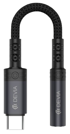 DEVIA ADAPTADOR TIPO C - JACK 3.5mm NEGRO