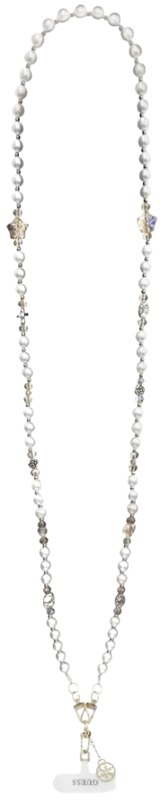 GUESS COLGANTE CHARM PEARL STRAP BLANCO