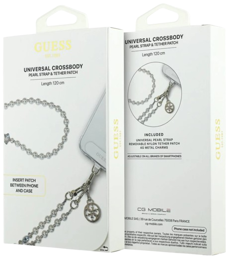 GUESS COLGANTE CHARM PEARL STRAP BLANCO