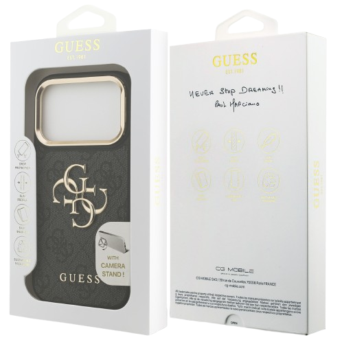 GUESS CARCASA 4G SOPORTE CAMARA IPHONE 17 PRO NEGRO
