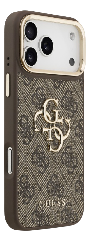 GUESS CARCASA 4G SOPORTE CAMARA IPHONE 17 PRO MARRON