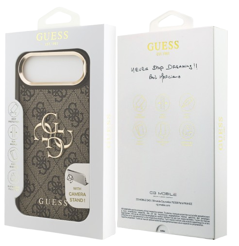 GUESS CARCASA 4G SOPORTE CAMARA IPHONE 17 AIR MARRON