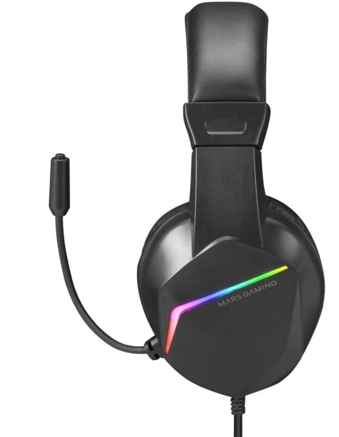 MARS GAMING AURICULARES RGB MH122 JACK NEGRO