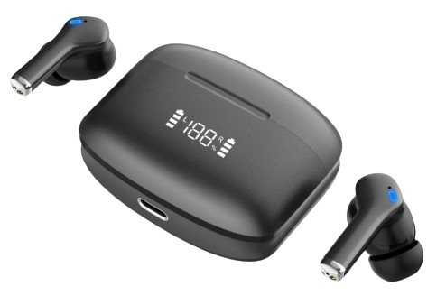 KSIX AURICULARES ANC / ENC / PANTALLA / NEGRO