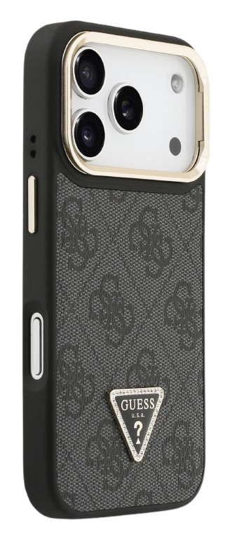 GUESS CARCASA MAGSAFE 4G TRIANGLE SOPORTE CAMARA IPHONE 17 PRO MAX NEGRO