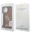 GUESS CARCASA GRAINED 4G SOPORTE CAMARA IPHONE 15 MARRON