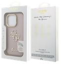 GUESS CARCASA GRAINED 4G SOPORTE CAMARA IPHONE 15 PRO MAX ROSA