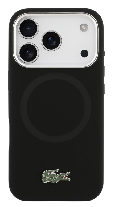 LACOSTE CARCASA MAGSAFE SILICONE CROC IPHONE 17 PRO NEGRO