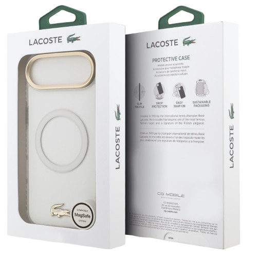 LACOSTE CARCASA MAGSAFE SHOCKPROOF IPHONE AIR DORADO/BLANCO