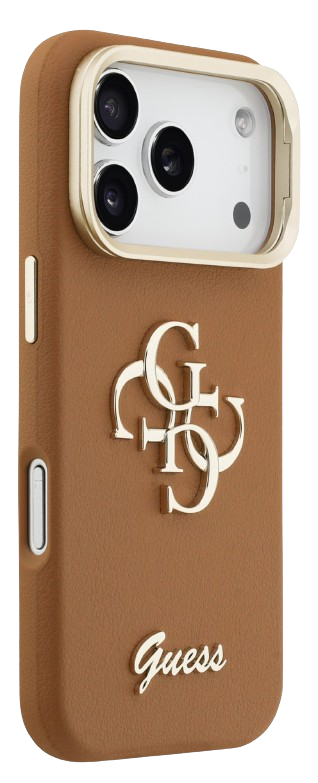 GUESS CARCASA GRAINED 4G SOPORTE CAMARA IPHONE 17 PRO MAX MARRON