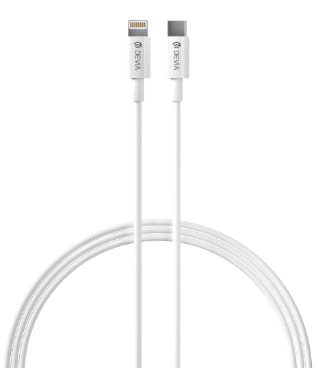 DEVIA CARGADOR SMART PD 20W GAN CON CABLE C-LIGHTNING (UK)