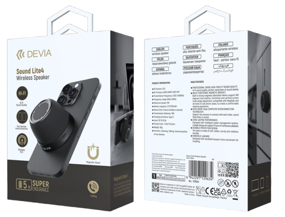 DEVIA  ALTAVOZ BLUETOOTH MAGNETICO SOUND LITE 4 NEGRO