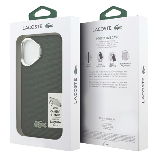 LACOSTE CARCASA MAGSAFE SOPORTE CAMARA IPHONE 17 VERDE