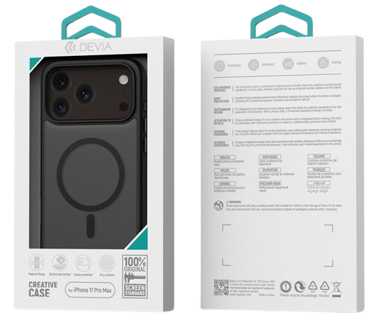 DEVIA CARCASA MAGSAFE PINO IPHONE 17 NEGRO