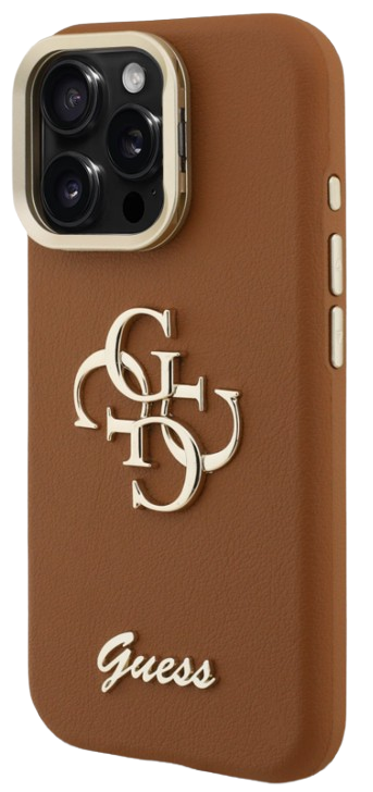 GUESS CARCASA GRAINED 4G SOPORTE CAMARA IPHONE 15 MARRON (copia)
