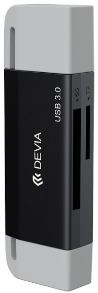 DEVIA LECTOR DE TARJETA USB/USB-C 3.0 NEGRO
