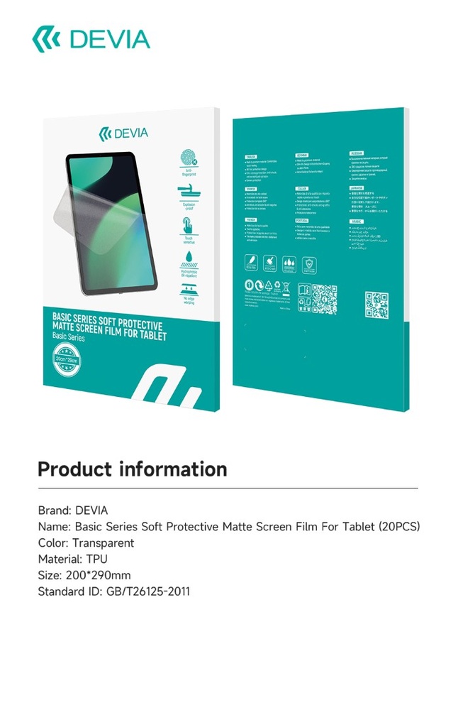 DEVIA PACK 20 LAMINAS BASIC HIDROGEL TABLET