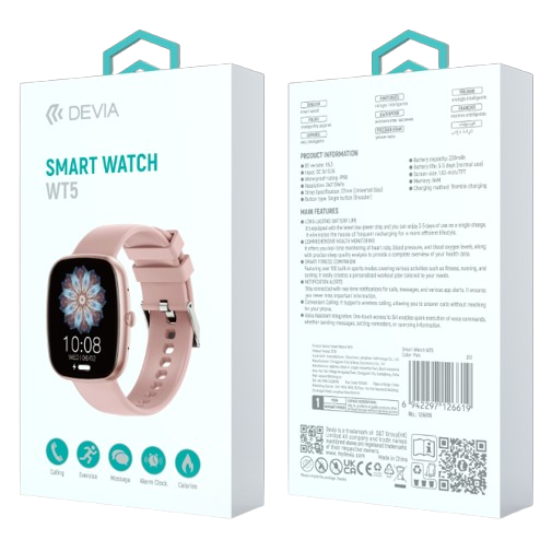 DEVIA SMARTWATCH WT5 ROSA