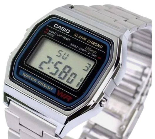 CASIO RELOJ A158WA1DF VINTAGE PLATA
