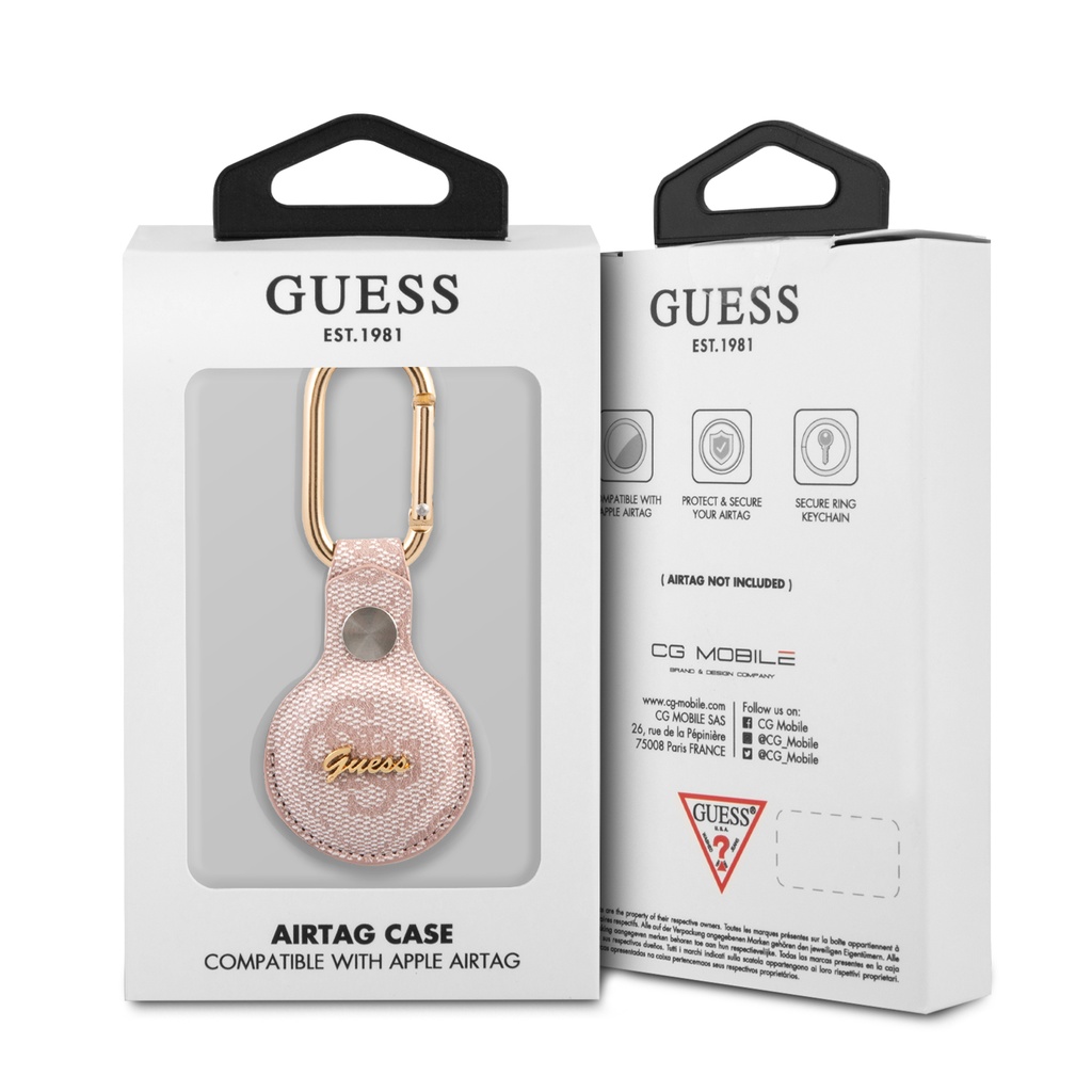 GUESS funda AIRTAG SCRIPT ROSA