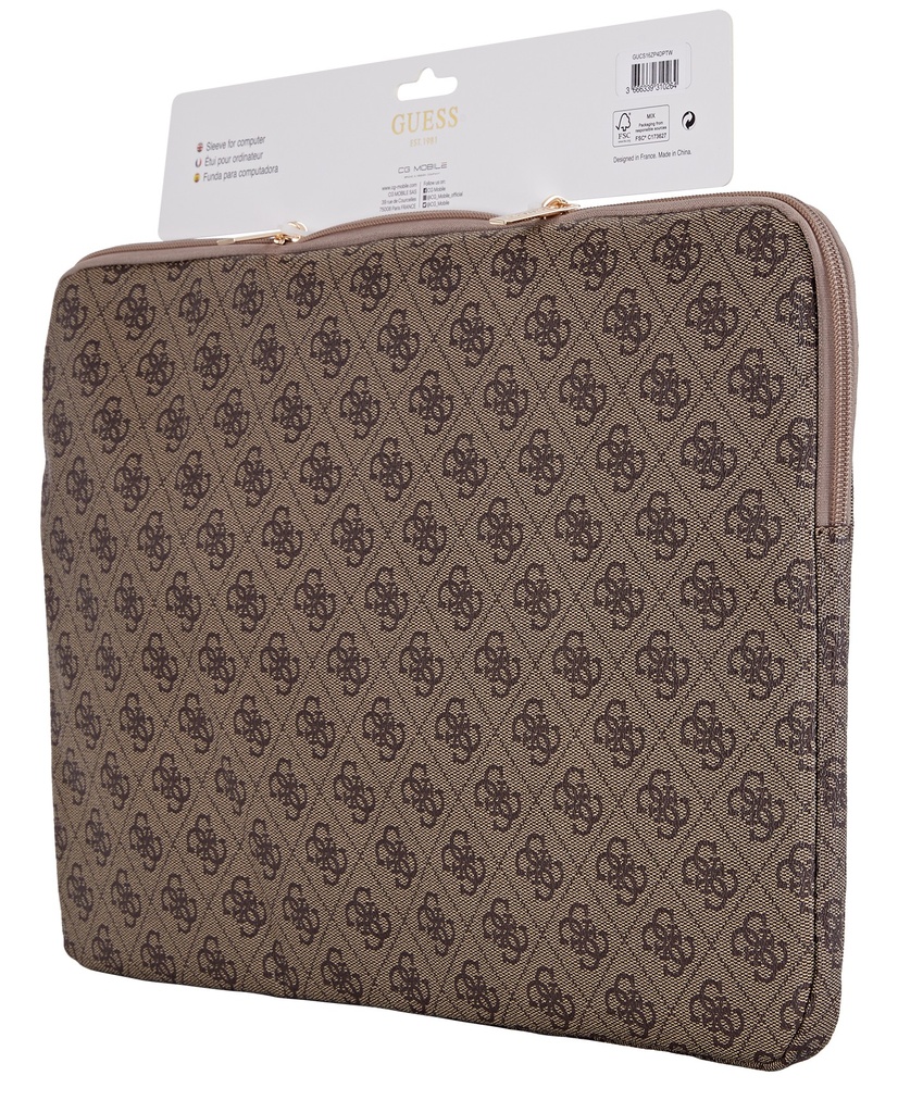 GUESS FUNDA 4G ZIPPER PORTATIL 16" MARRON