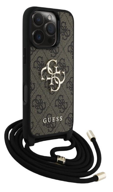 GUESS CARCASA CROSSBOY STRAP 4G IPHONE 16 PRO MARRON
