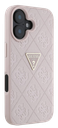 GUESS CARCASA GRAINED 4G STAMP TRIANGLE IPHONE 16 ROSA