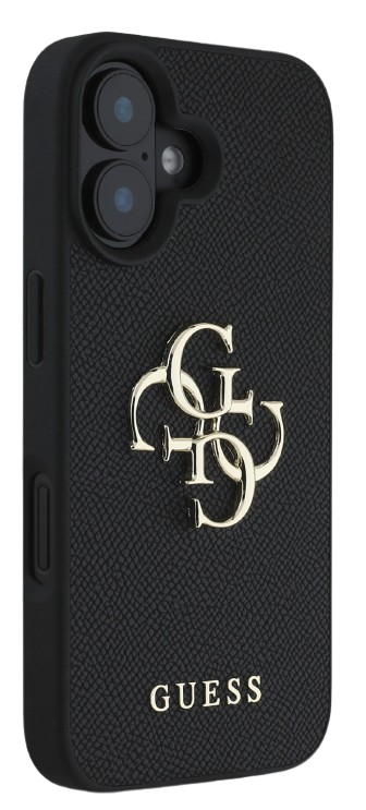 GUESS CARCASA GRAINED 4G IPHONE 16 NEGRO