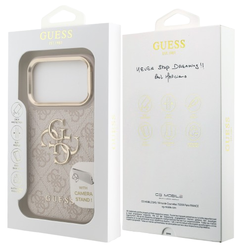 GUESS CARCASA 4G SOPORTE CAMARA IPHONE 17 PRO ROSA