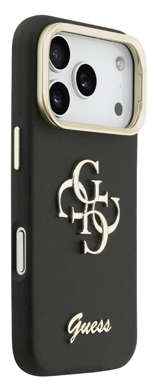 GUESS CARCASA GRAINED 4G SOPORTE CAMARA IPHONE 17 PRO NEGRO