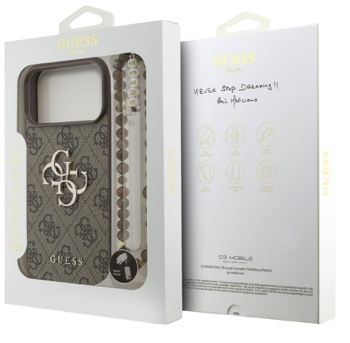 GUESS CARCASA 4G STRAP IPHONE 17 PRO MAX MARRON