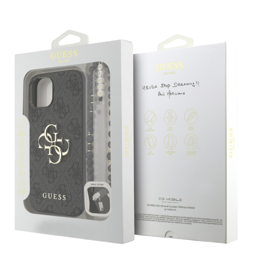 GUESS CARCASA 4G STRAP IPHONE 14 NEGRO