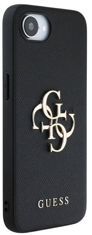GUESS CARCASA GRAINED 4G IPHONE 16e NEGRO