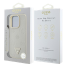 GUESS CARCASA MAGSAFE GRAINED PEONY TRIANGLE IPHONE 16 PRO BEIGE