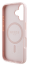 GUESS CARCASA MAGSAFE GRAINED PEONY TRIANGLE IPHONE 16 ROSA