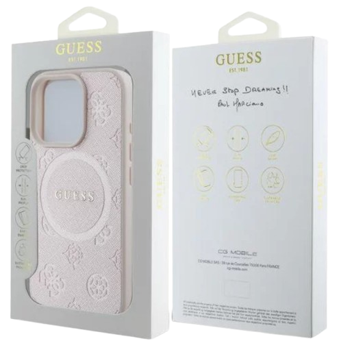 GUESS CARCASA MAGSAFE PEONY CLASSIC IPHONE 16 PRO MAX ROSA