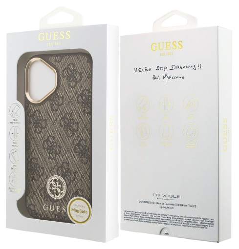 GUESS CARCASA MAGSAFE 4G STRASS IPHONE 17 MARRON