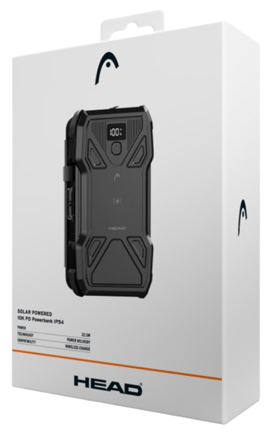 HEAD BATERIA AUXILIAR SOLAR 10000 mAh/ PD/ 22.5W/ CARGA INALAMBRICA