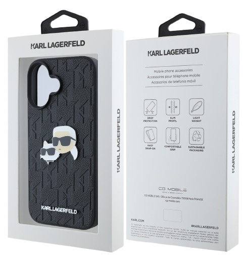 KARL LAGERFELD CARCASA K&C IPHONE 16 NEGRO