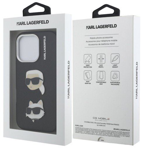KARL LAGERFELD CARCASA GRAINED K&C IPHONE 16 PRO MAX NEGRO